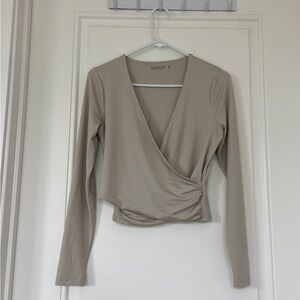 Abercrombie & Fitch Long-sleeve Wrap Top
